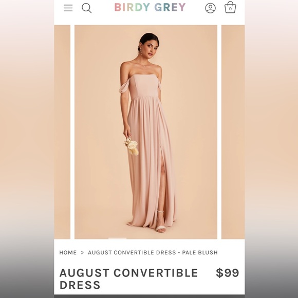 NWT Birdy Grey August Bridesmaid’s Dress in blush pink (size W medium) - Picture 6 of 7
